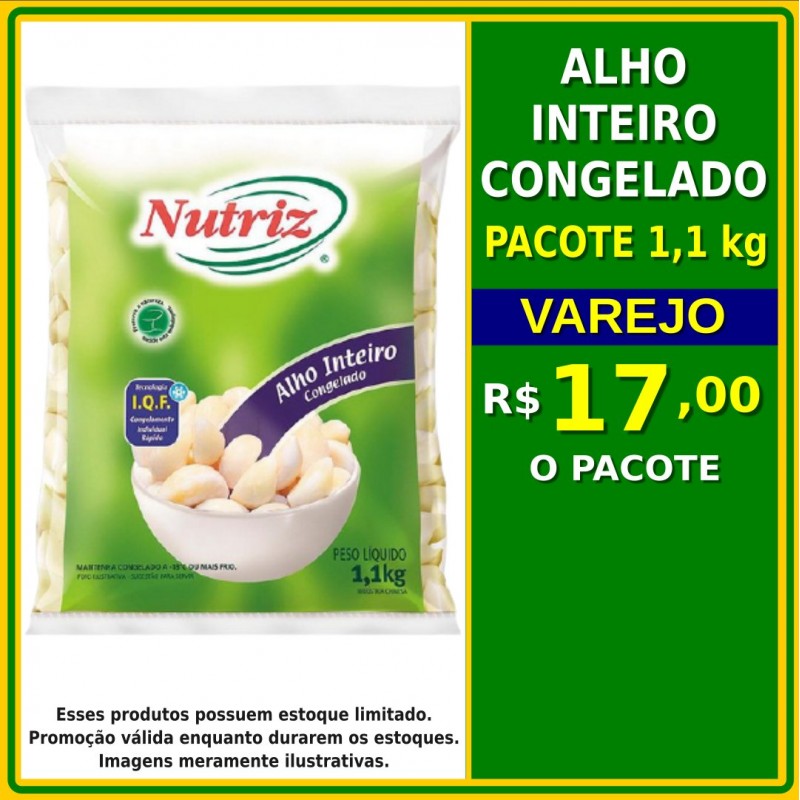 Alho Inteiro Congelado Nutriz Pacote Kg