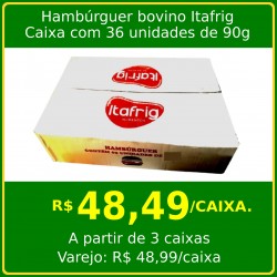 Hambúrguer Bovino Itafrig - Caixa com 36 unid x 90g