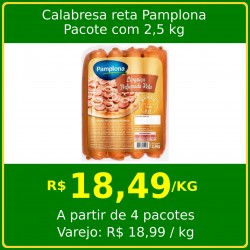 Calabresa Defumada Reta Pamplona - Pacote 2,5 kg