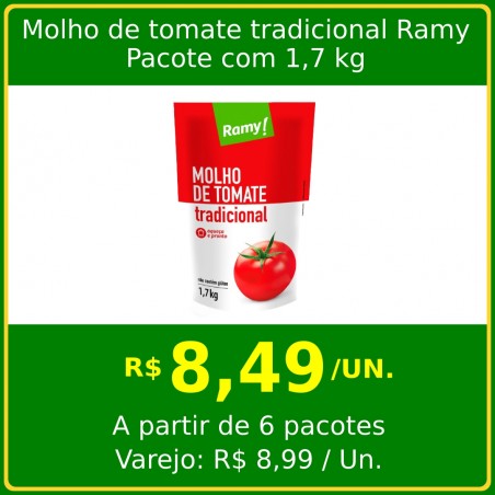 Molho de tomate tradicional Ramy 1,7 kg