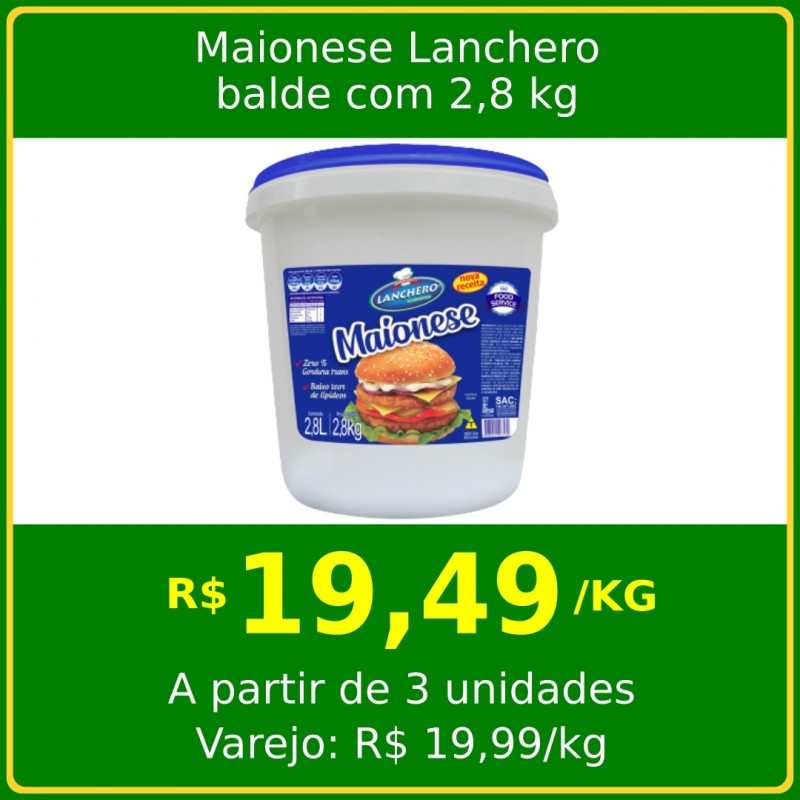 Maionese Lanchero balde 2,8kg