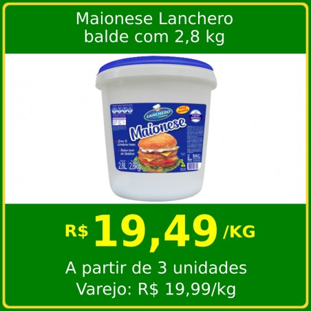 Maionese Lanchero balde 2,8kg