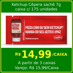 Ketchup Cepêra Sachê - com 175 sachês de 7g