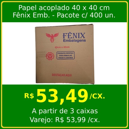 Papel acoplado 40 x 40 cm Fênix Embalagens