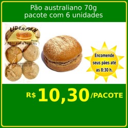 Pão Australiano 70 g Lider Pan - Pacote com 6 unidades