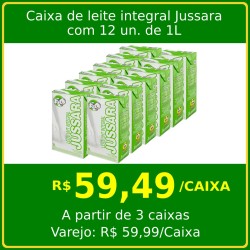 Leite Integral Jussara - caixa com 12 unidades 1L