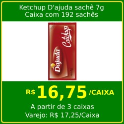 Ketchup D'ajuda Sachê - Caixa com 192 sachês de 7g