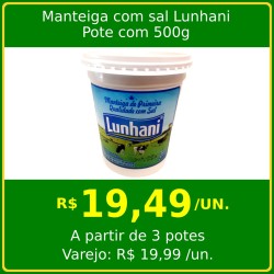 Manteiga com sal Lunhani - 500g
