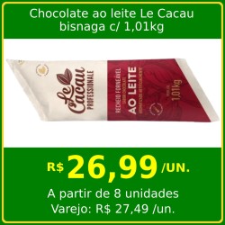 Chocolate ao leite Le Cacau 1,010kg