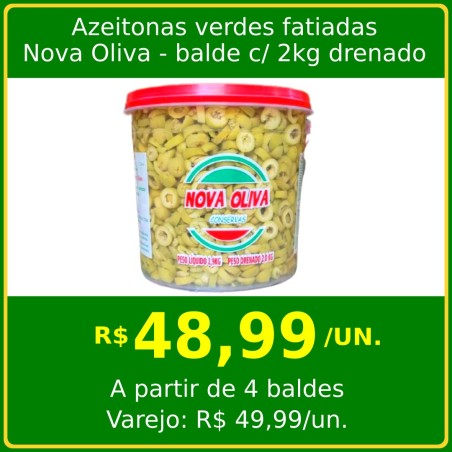 Azeitonas verdes fatiadas Nova Oliva 2kg