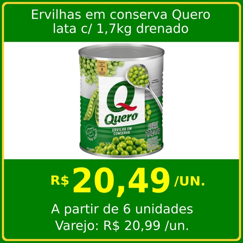 Ervilhas em conserva Quero lata 1,7kg