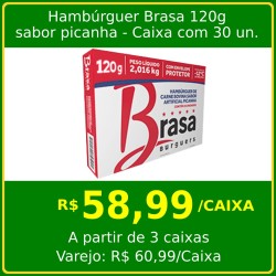 Hambúrguer Brasa Sabor Picanha - 30 unidades x 120g