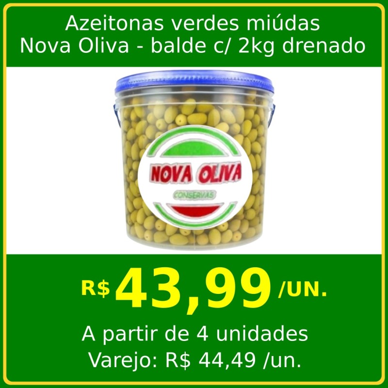 Azeitonas verdes miúdas Nova Oliva 2kg