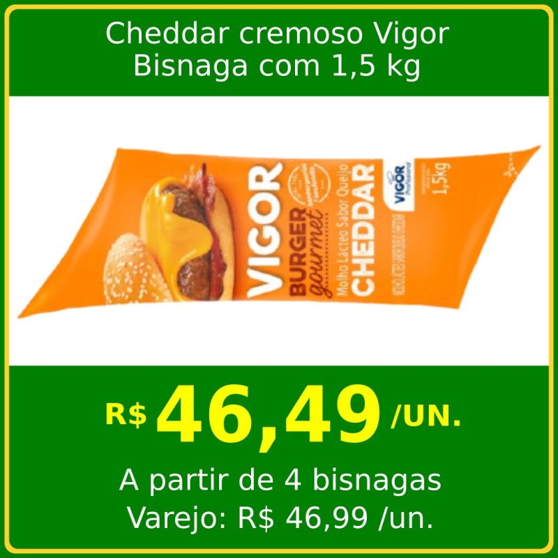 Cheddar Cremoso Vigor - bisnaga 1,5kg