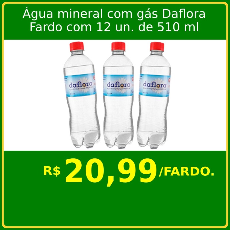 Água Mineral com Gás Daflora 500ml - Fardo com 12 unidades