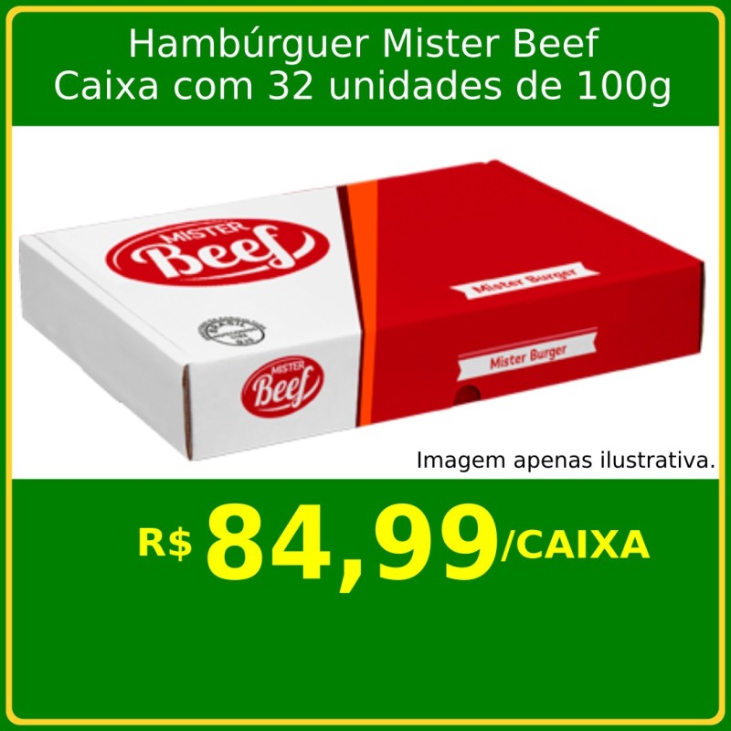 Hambúrguer Mister Beef 32 x 100g