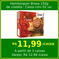 Hambúrguer de Costela 150g Brasa - caixa com 2 un