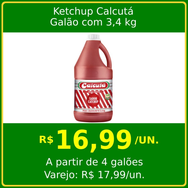 Ketchup Calcutá - Galão 3,4 kg