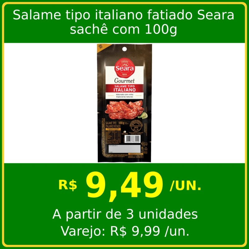 Salame tipo italiano fatiado Seara 100g