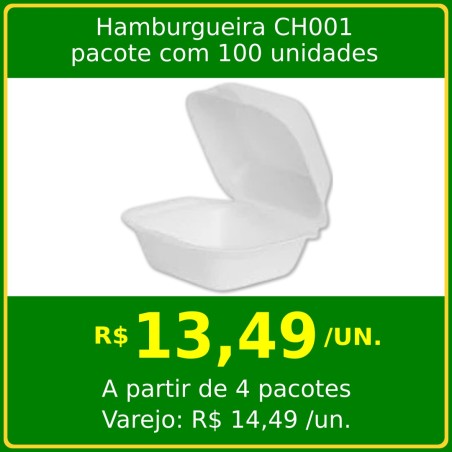 Hamburgueira CH001 pacote com 100 unidades