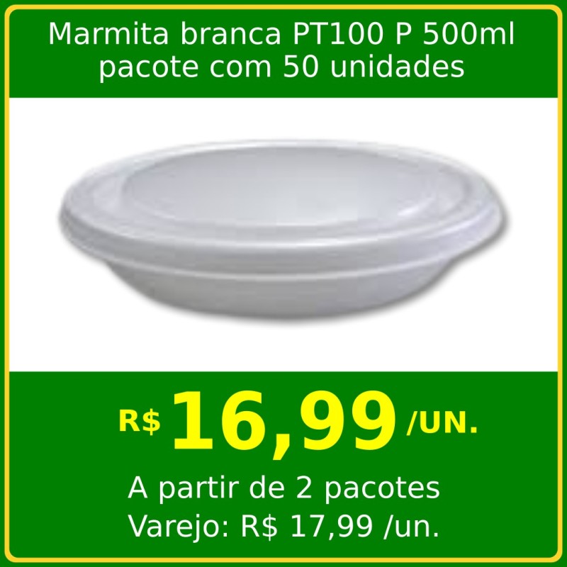 Marmita branca PT100 P 500ml