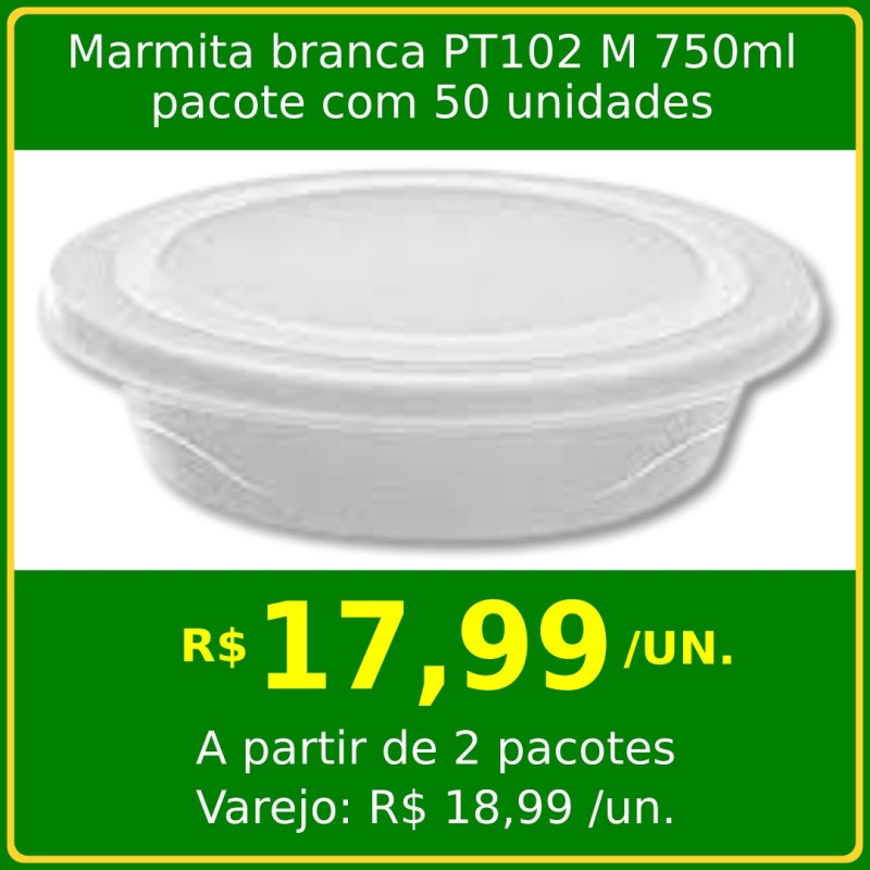 Marmita branca PT102 M 750ml