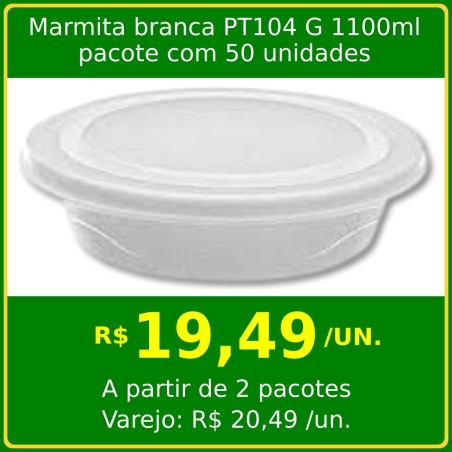 Marmita branca PT104 G 1100ml