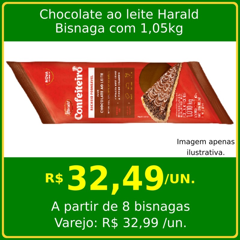 Recheio Forneável Harald para Pizza sabor Chocolate ao Leite - Bisnaga 1,05 kg