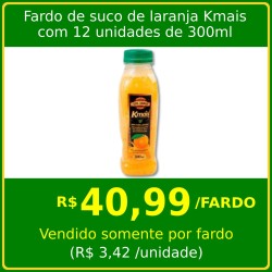 Fardo de suco de laranja Kmais com 12 unidades de 300ml