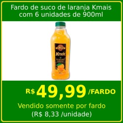 Fardo de suco de laranja Kmais com 6 unidades de 900ml