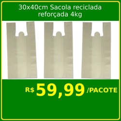 30x40cm sacola reciclada reforçada 4kg