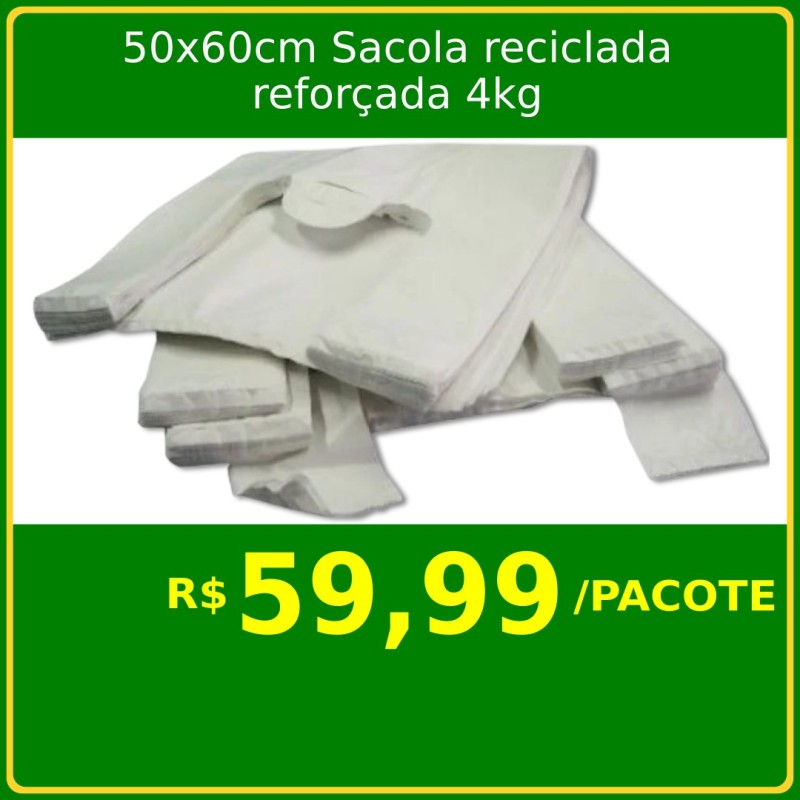 50x60cm sacola reciclada reforçada 4kg