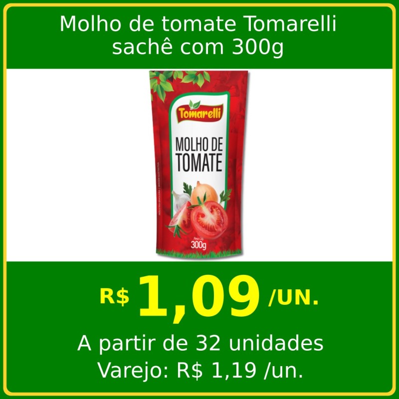 Molho de Tomate Tomarelli 300g