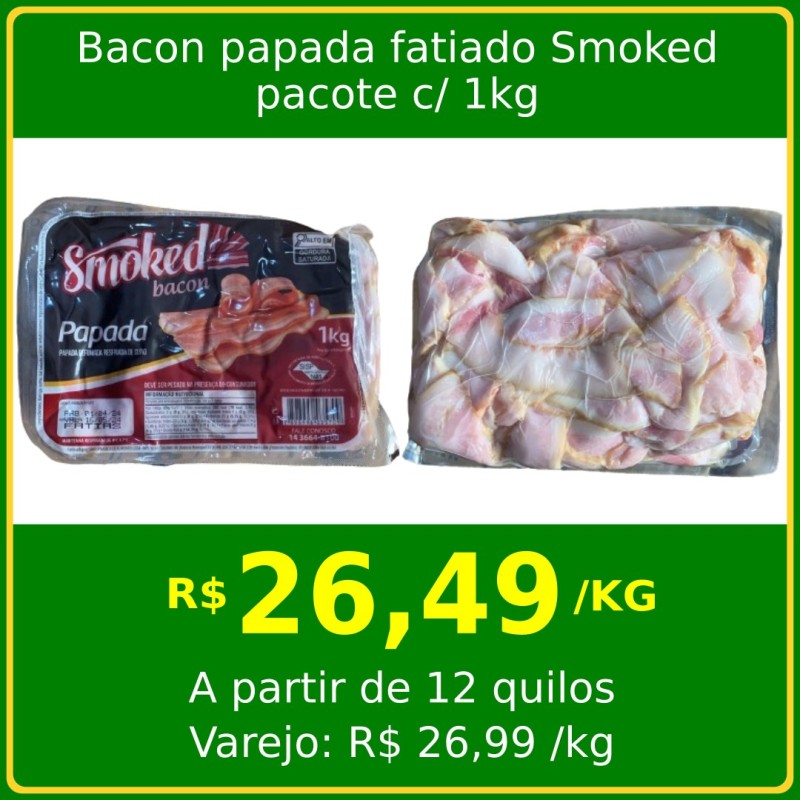 Bacon papada fatiado Smoked 1kg