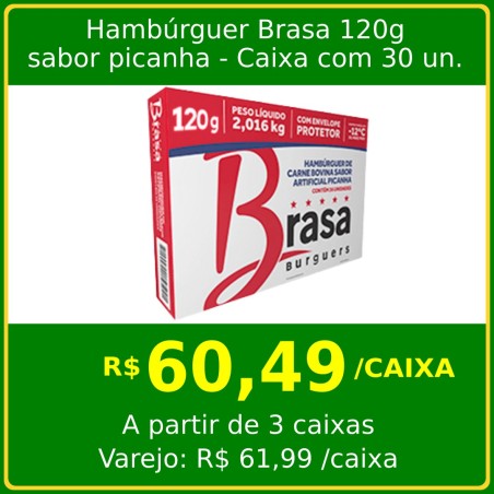 Hambúrguer Brasa Sabor Picanha - 30 unidades x 120g