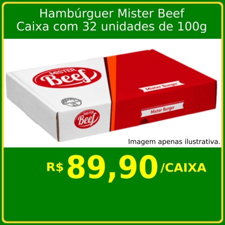 Hambúrguer Mister Beef 32 x 100g