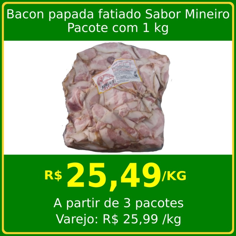 Bacon Papada Fatiado Sabor Mineiro 1kg