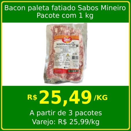 Bacon paleta fatiado Sabor Mineiro 1kg