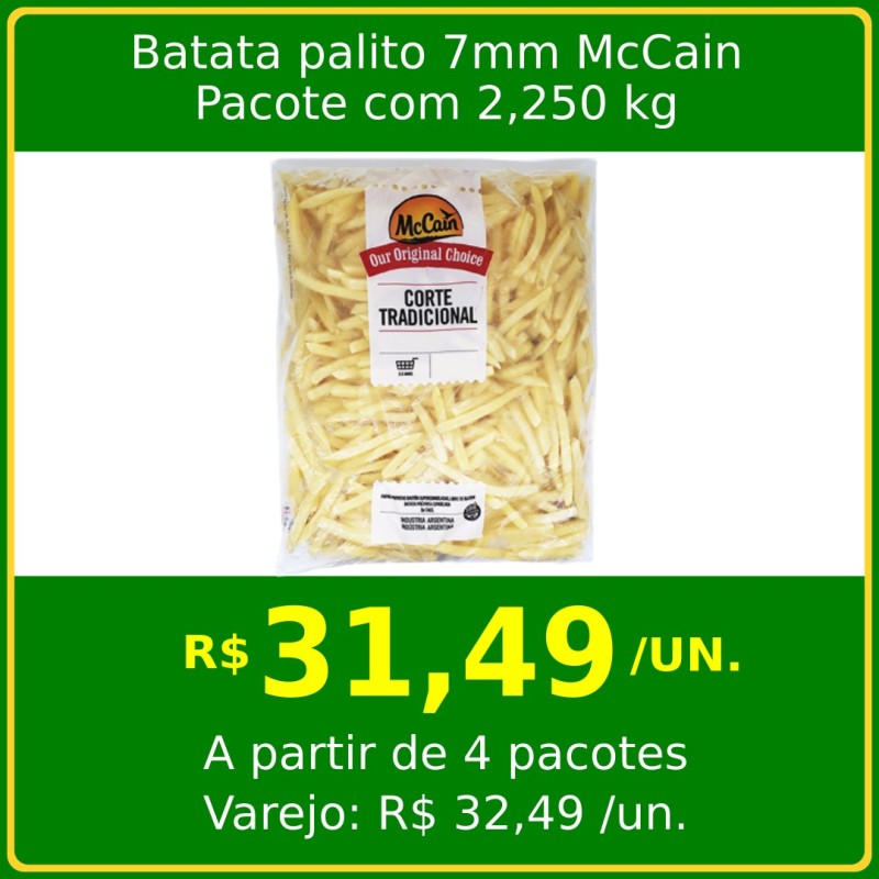 Batata palito McCain 2,250kg