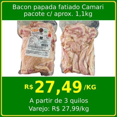 Bacon papada fatiado Camari