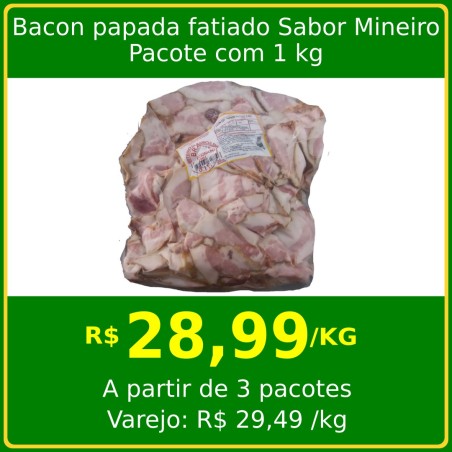 Bacon Papada Fatiado Sabor Mineiro 1kg