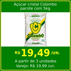 Açúcar cristal Colombo 5kg