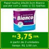 Papel toalha 20 x 20cm Bianco com 2 rolos