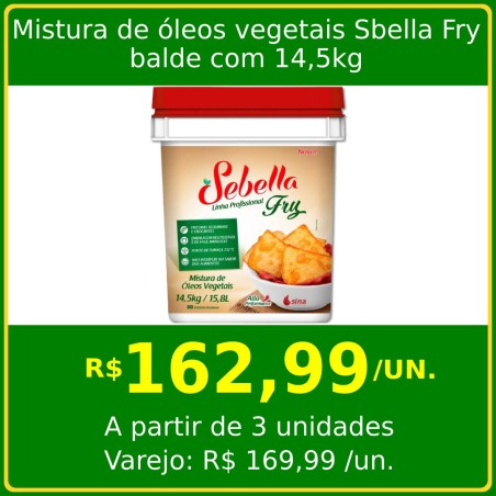 Mistura de óleos vegetais Sebella Fry 14,5kg