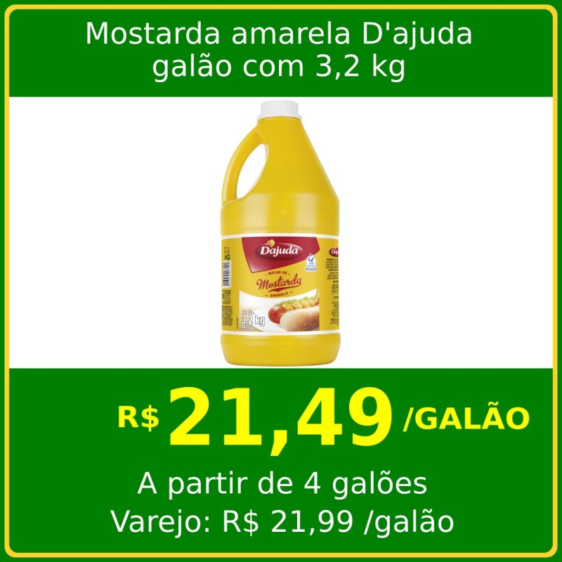 Mostarda Amarela D'ajuda - Galão 3,2 kg