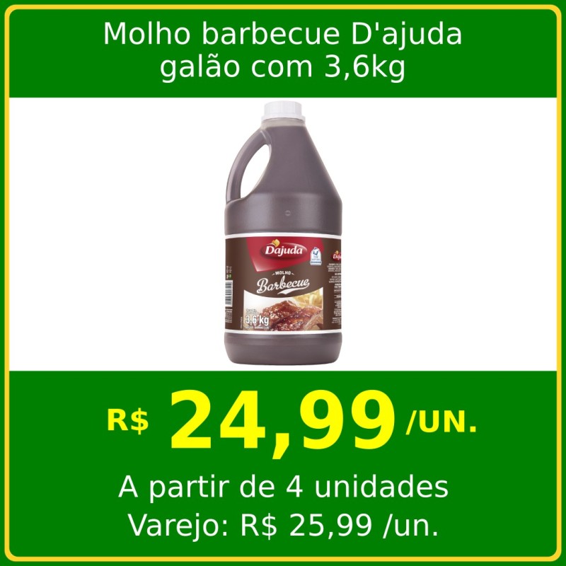 Molho Barbecue D'ajuda - galão 3,6kg