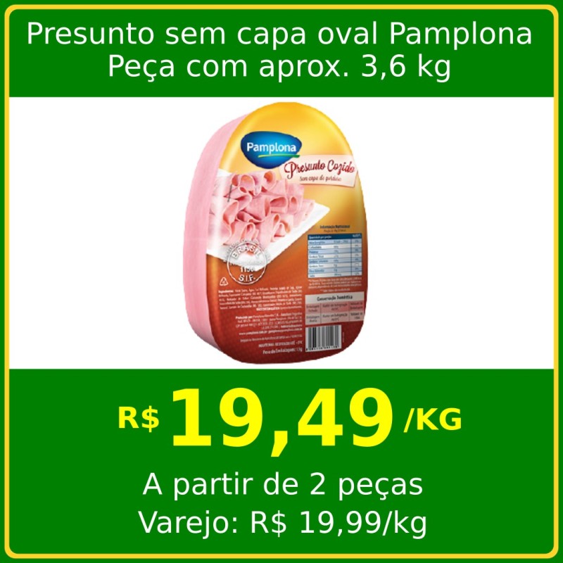 Presunto sem capa oval Pamplona - Peça
