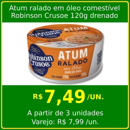 Atum ralado em óleo comestível Robinson Crusoe 120g