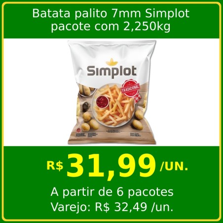 Batata Palito 7mm Simplot 2,250kg
