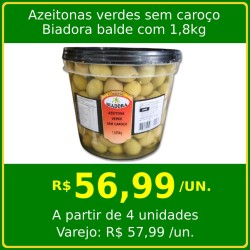 Azeitonas verdes sem caroço Biadora 1,8kg